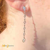 pear shaped diamond dangle earrings