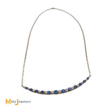 14K Yellow Gold Blue Sapphire Pearl Necklace