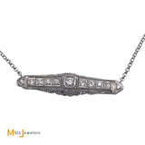 Platinum 1ctw Diamond Filigree Vintage Art Deco Pin Pendant Necklace