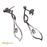 Platinum 0.42ctw Pear-Shaped Briolette Diamond Dangle Earrings