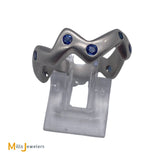Platinum Sapphire Free-form Band Ring Size 8.5