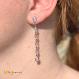 platinum diamond dangle earrings 3.5ctw