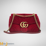 Gucci Marmont Red Velvet Shoulder Bag