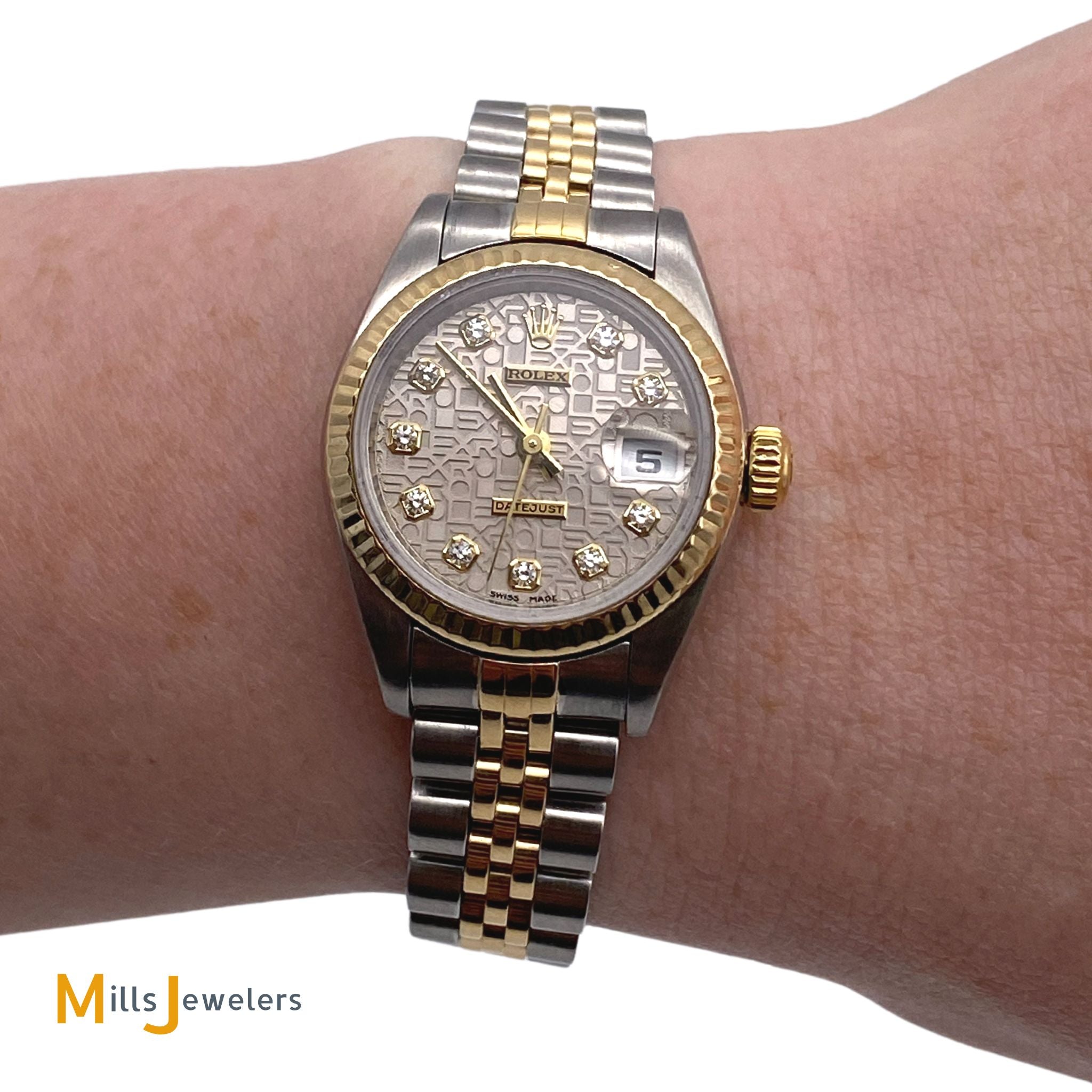 Rolex Lady Datejust in two tone Silver Diamond dial Jubilee Bracelet