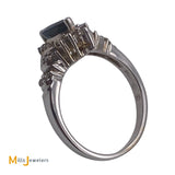 Estate Platinum Princess Cut Sapphire and Diamond 0.5CTW Ring Size 5
