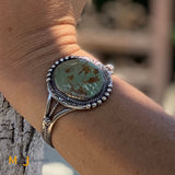 Sterling Silver Green Turquoise Cuff Bracelet