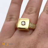 square setting gold ring size 6.5