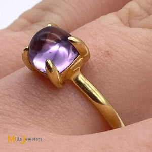 tiffany and co. paloma picasso 18K yellow gold sugar stacks amethyst ring size 6