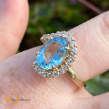 topaz cocktail ring with diamonds size 8