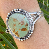 Sterling Silver Green Turquoise Cuff Bracelet