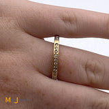 Two-Tone 18K Yellow Gold and Platinum Diamond 0.12ctw Ring Size 8.25