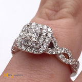 VERA WANG 14K White Gold 1ctw Diamond LOVE Engagement Ring Size 6.5